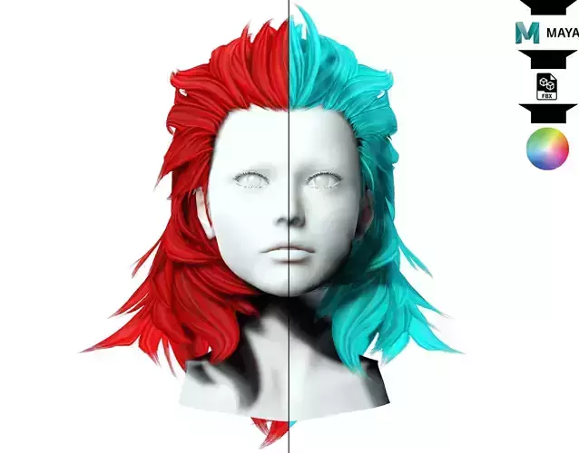 Hair - Urchin Hairstyle Low-poly 3D model