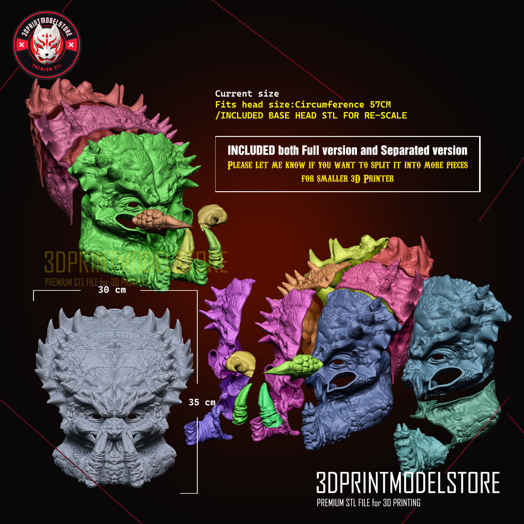 The Predator Helmet - Alien Halloween Cosplay Mask 3D print model_5