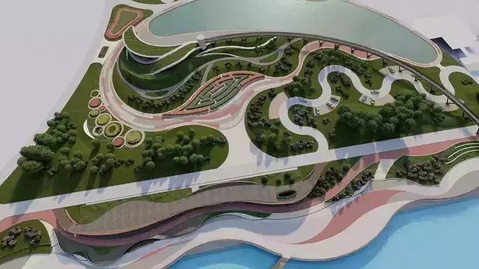 Master park-public park-Private Park Landscape 3D model