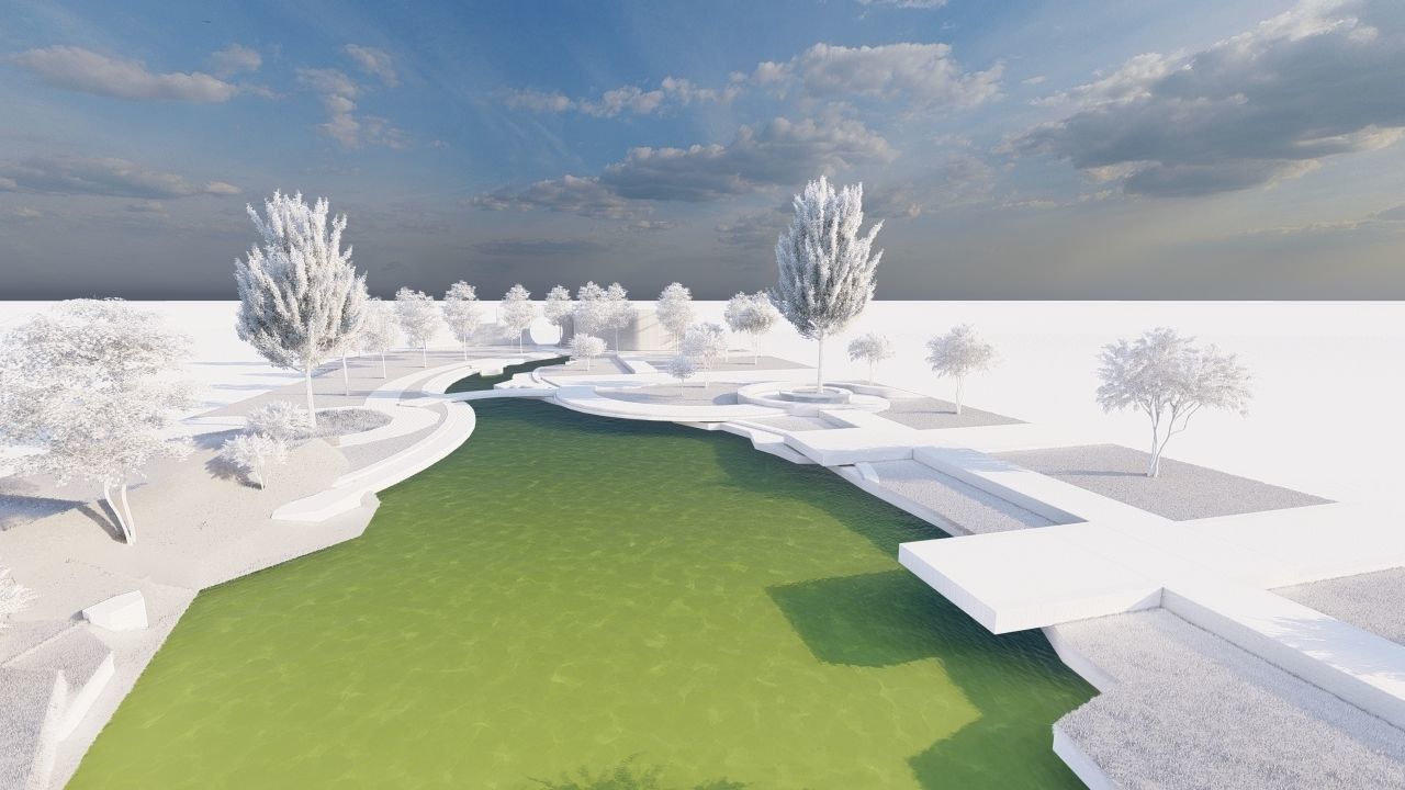 park-public park-Private Park Landscape 3D model_11