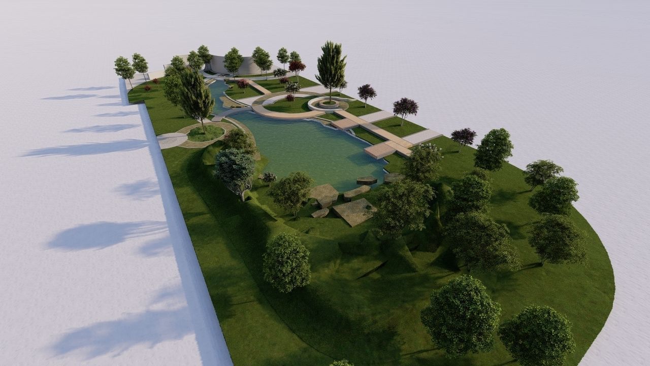 park-public park-Private Park Landscape 3D model_6