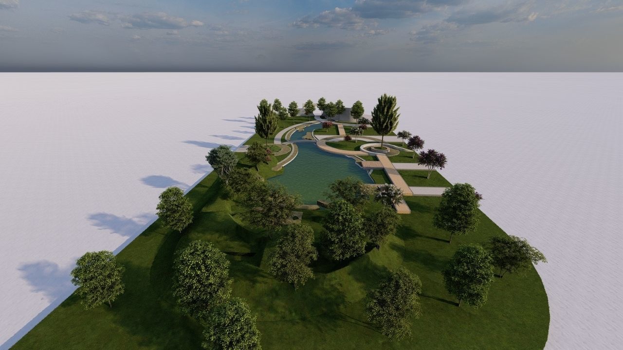 park-public park-Private Park Landscape 3D model_5