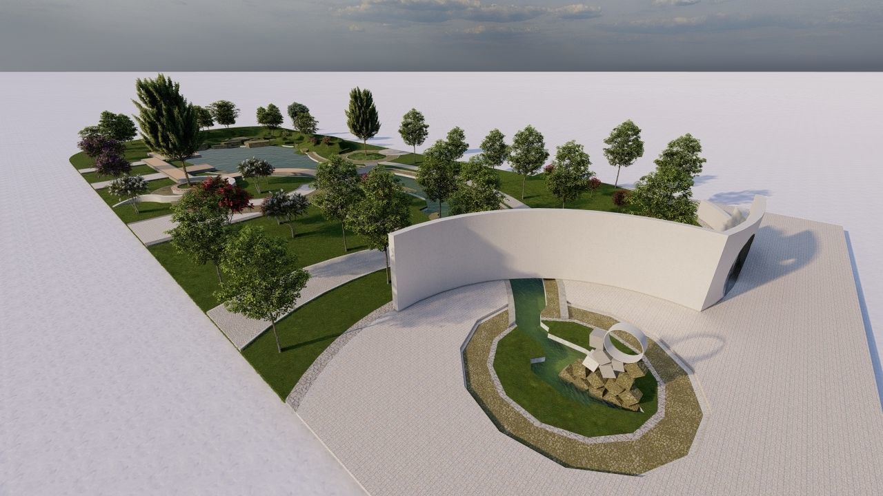 park-public park-Private Park Landscape 3D model_9