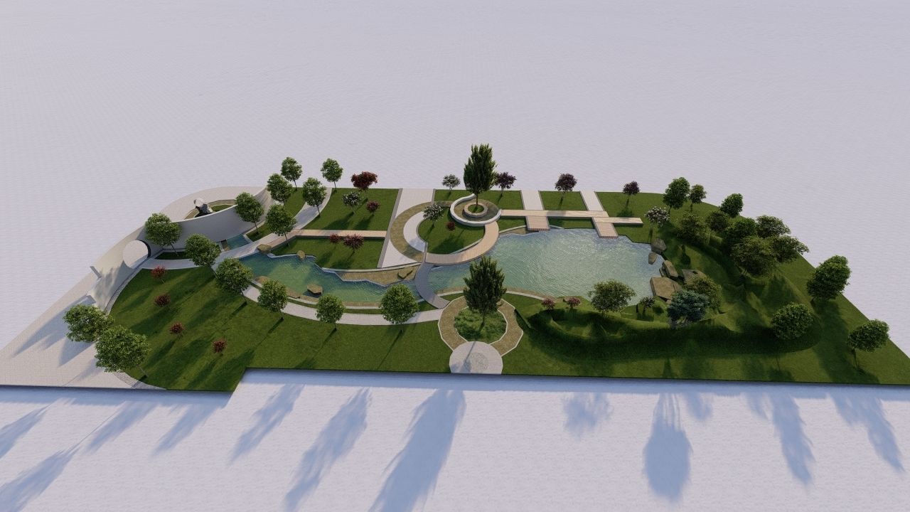 park-public park-Private Park Landscape 3D model_1