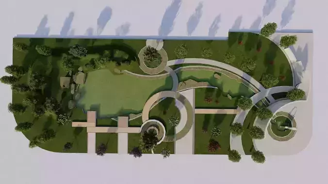 park-public park-Private Park Landscape 3D model
