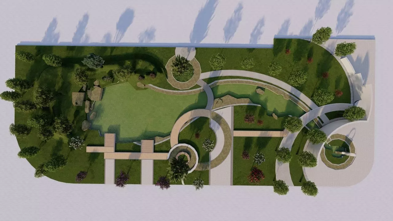 park-public park-Private Park Landscape 3D model_0