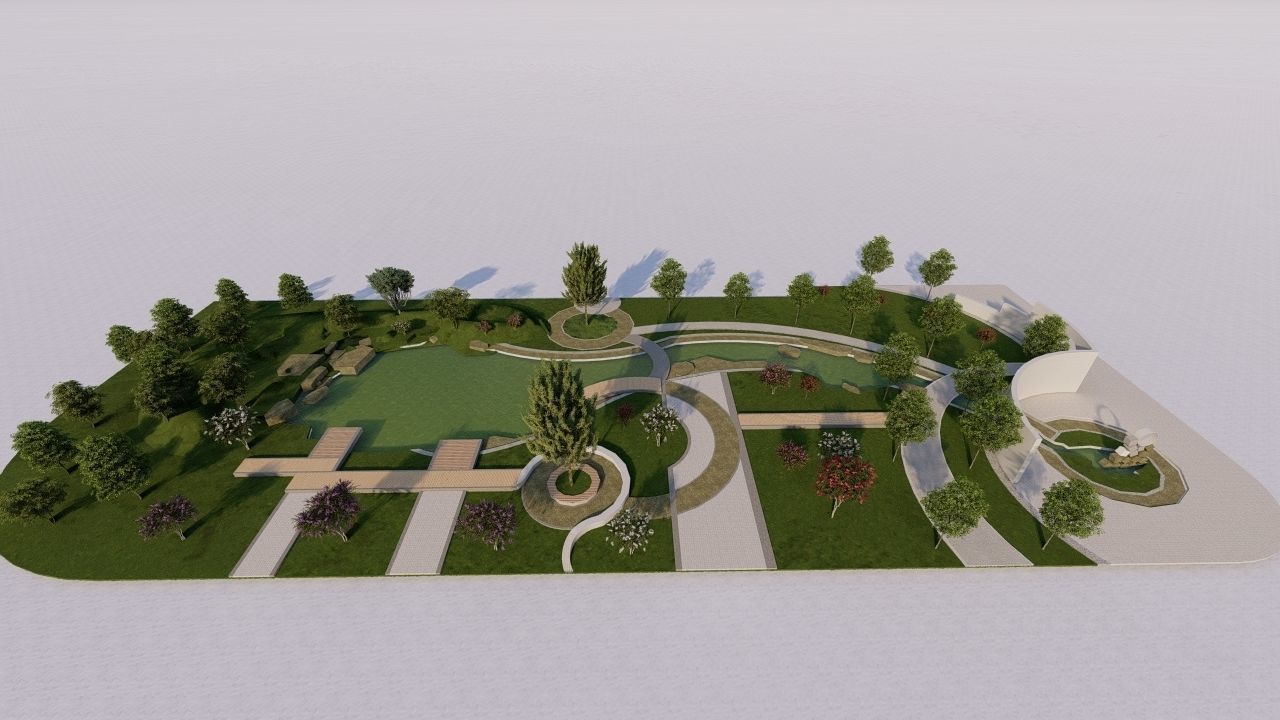 park-public park-Private Park Landscape 3D model_3