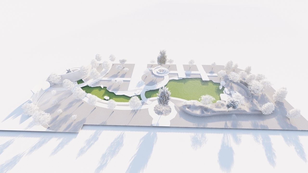 park-public park-Private Park Landscape 3D model_16