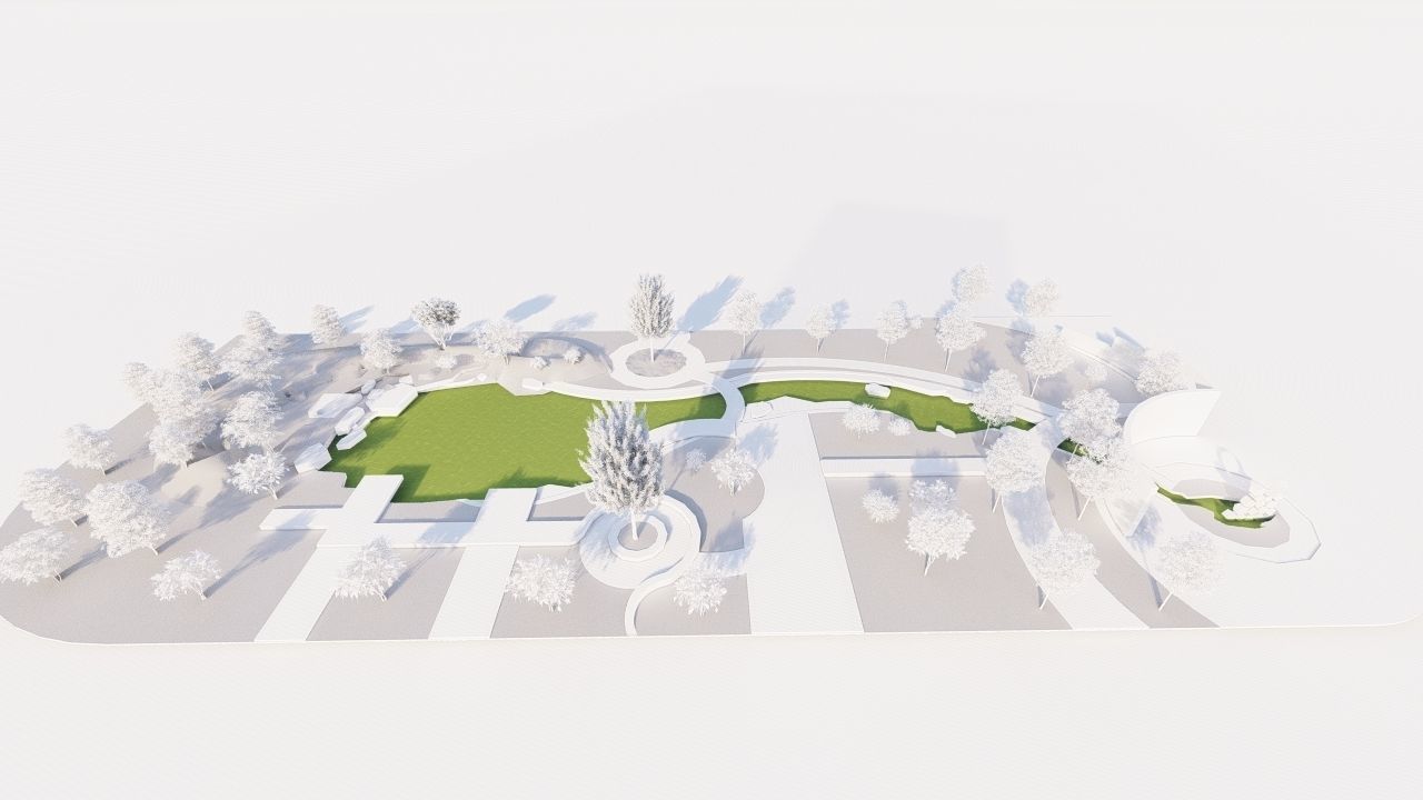 park-public park-Private Park Landscape 3D model_12