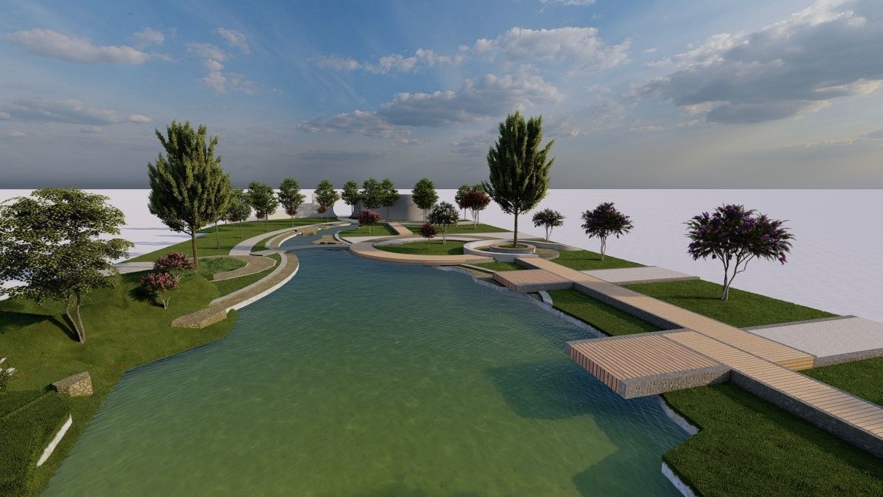park-public park-Private Park Landscape 3D model_2