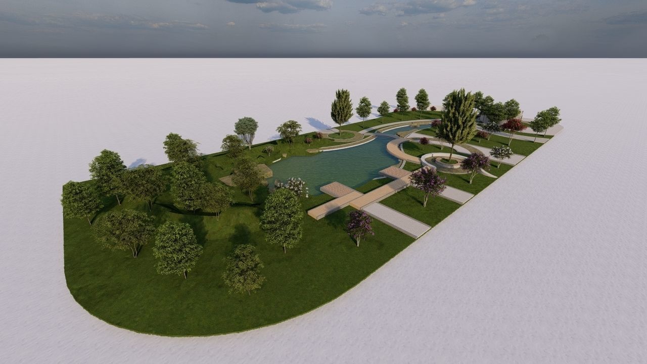 park-public park-Private Park Landscape 3D model_4