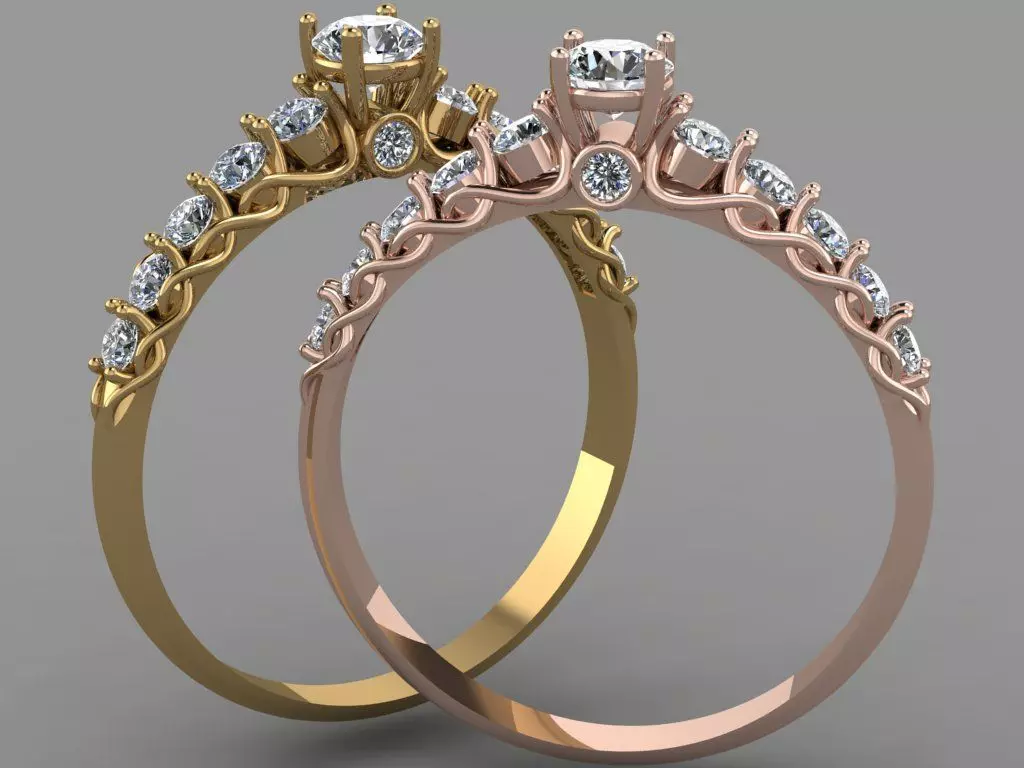 Gold ring 3D print model_0