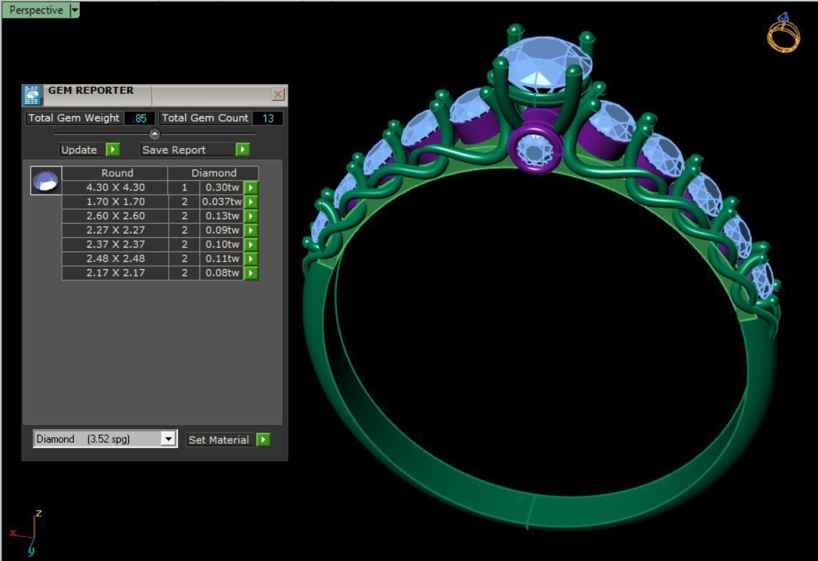 Gold ring 3D print model_8