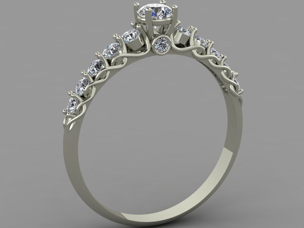 Gold ring 3D print model_9