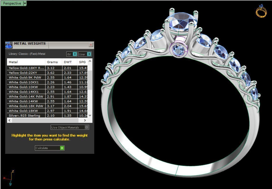 Gold ring 3D print model_7