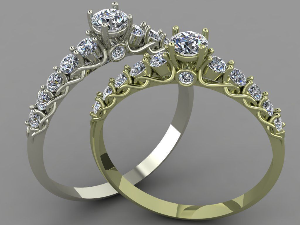 Gold ring 3D print model_1