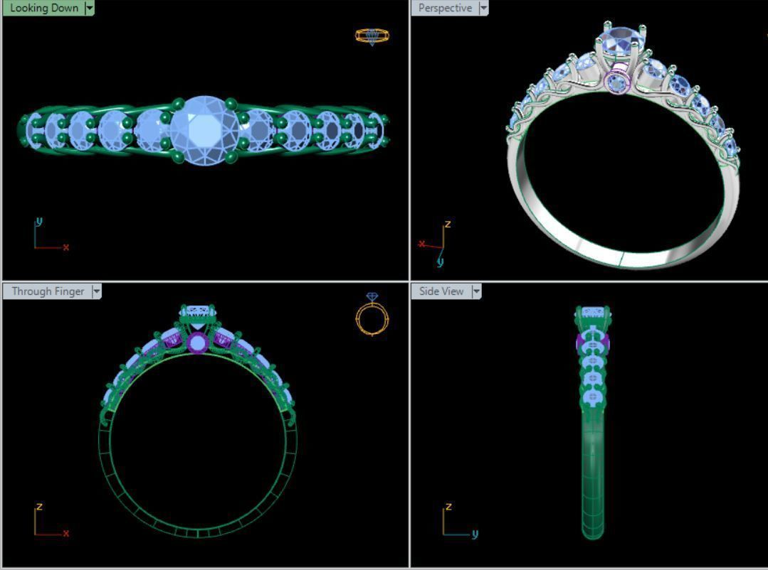 Gold ring 3D print model_6