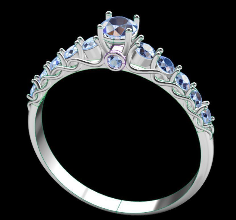 Gold ring 3D print model_5