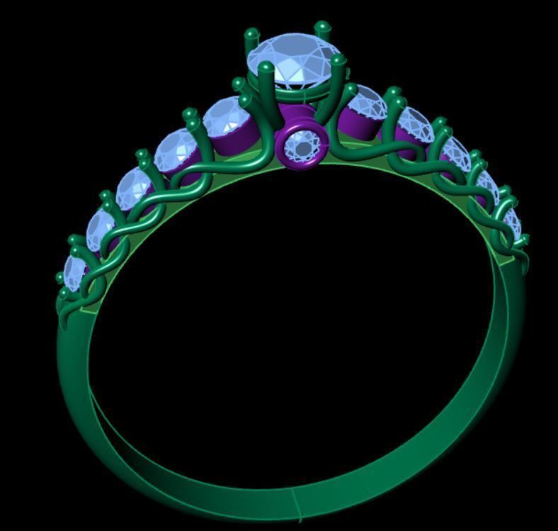 Gold ring 3D print model_3