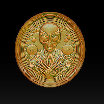 Alien relief model 3D print model