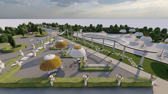 Master park-public park-Private Park Landscape 3D model 7