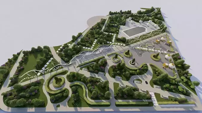 Master park-public park-Private Park Landscape 3D model