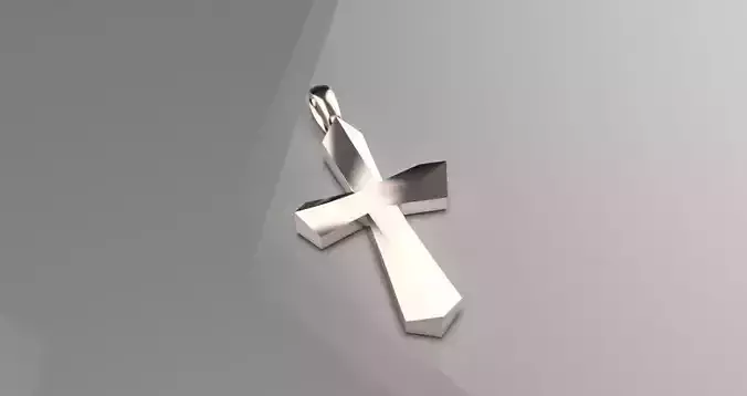 jewelry The Cross Pendant gold big size 3d model