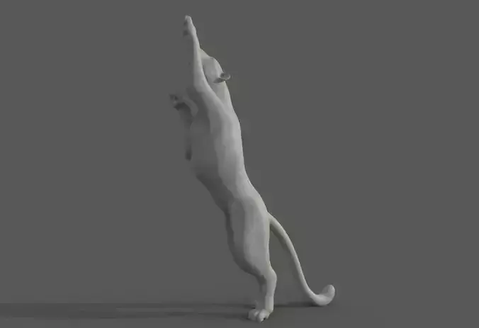 Standing Leopard or Panther  3D print model