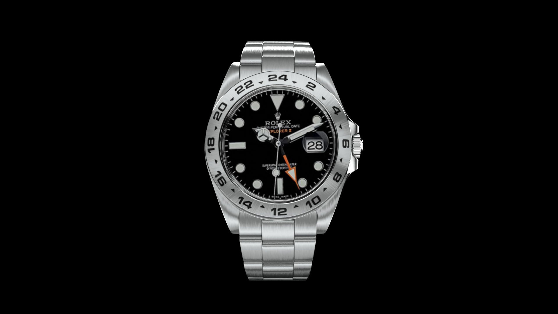 Rolex Explorer II - Black Low-poly 3D model_2