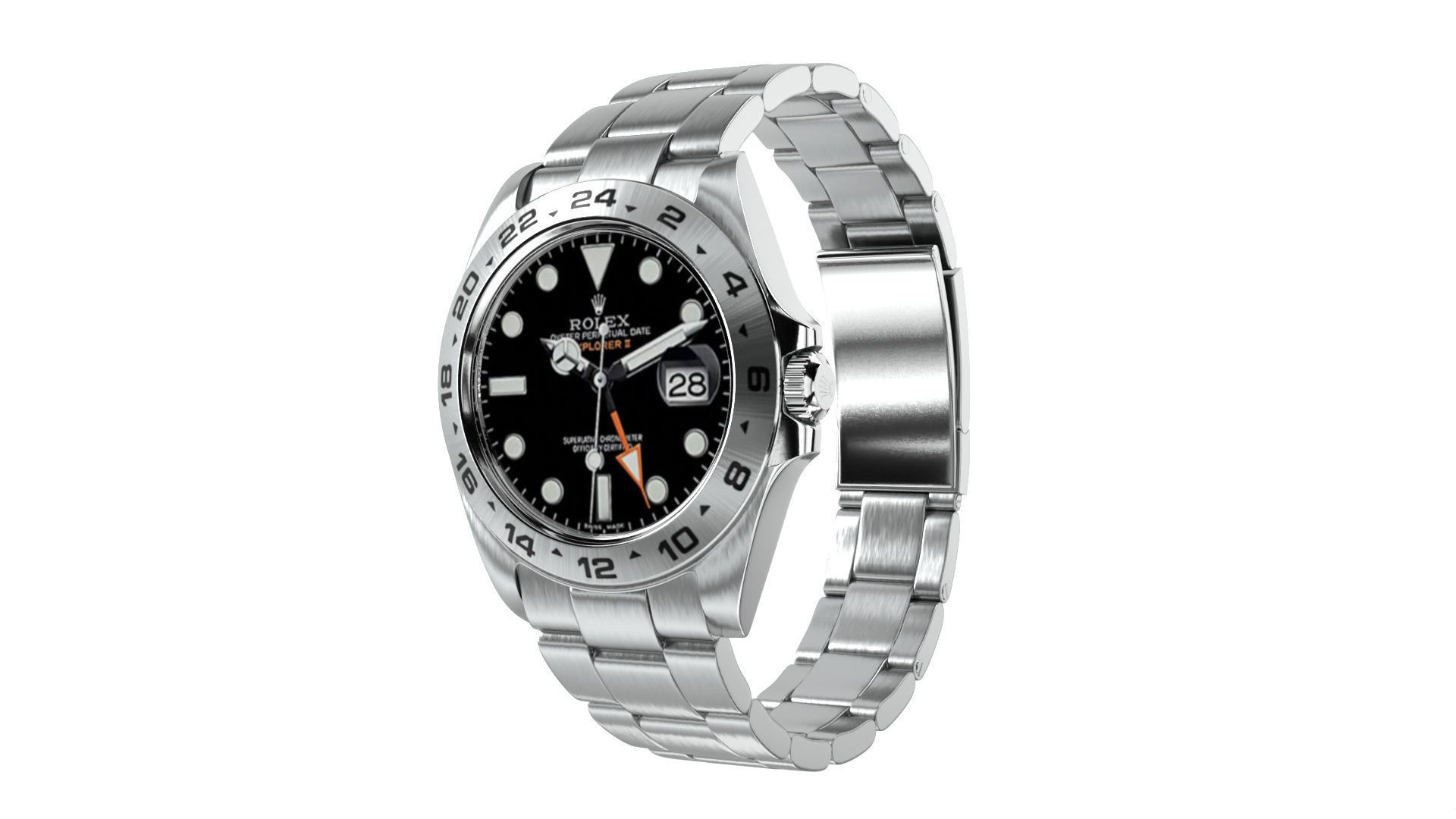 Rolex Explorer II - Black Low-poly 3D model_1