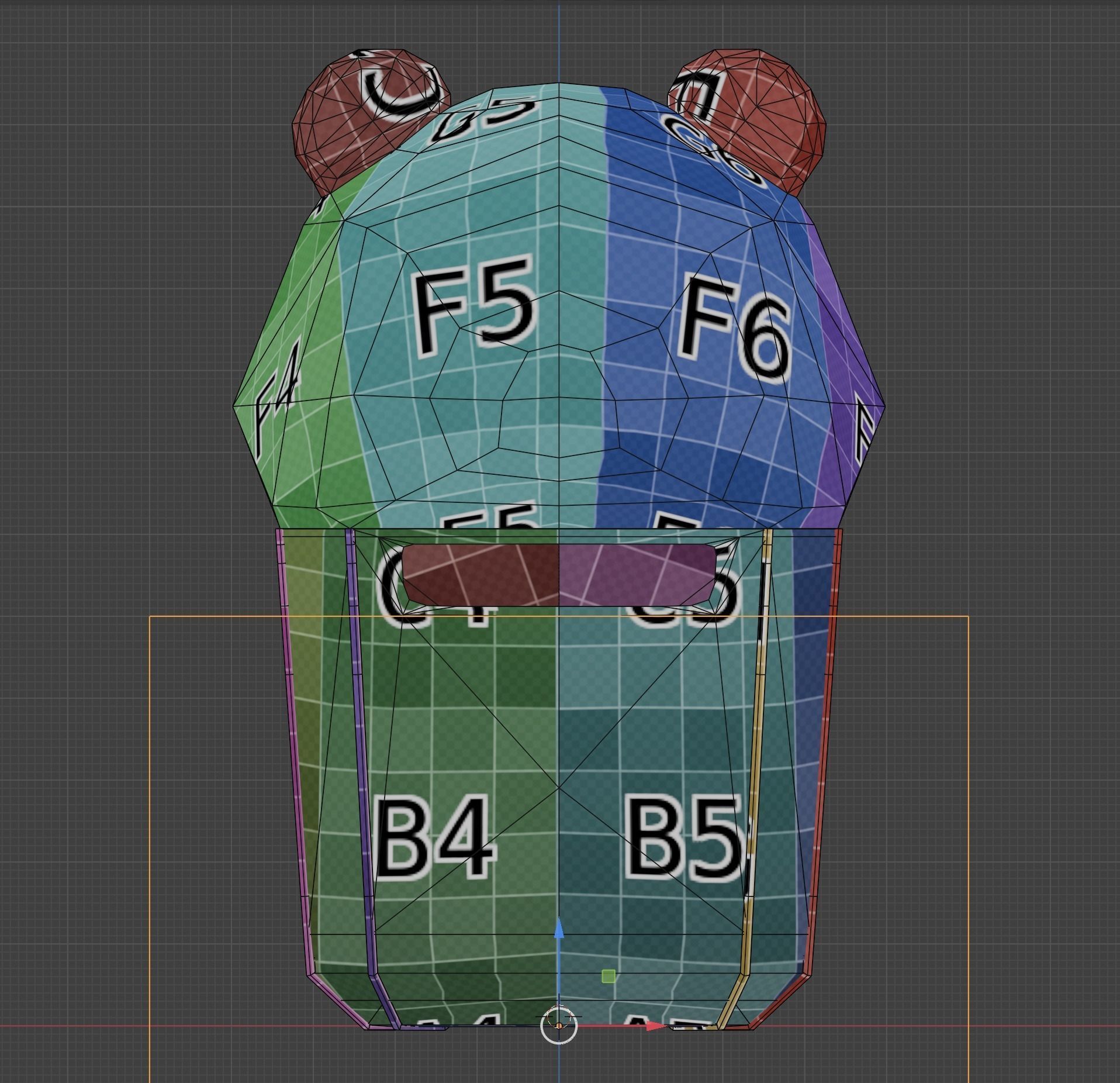 Panda Trash Can Low poly 3D model_39