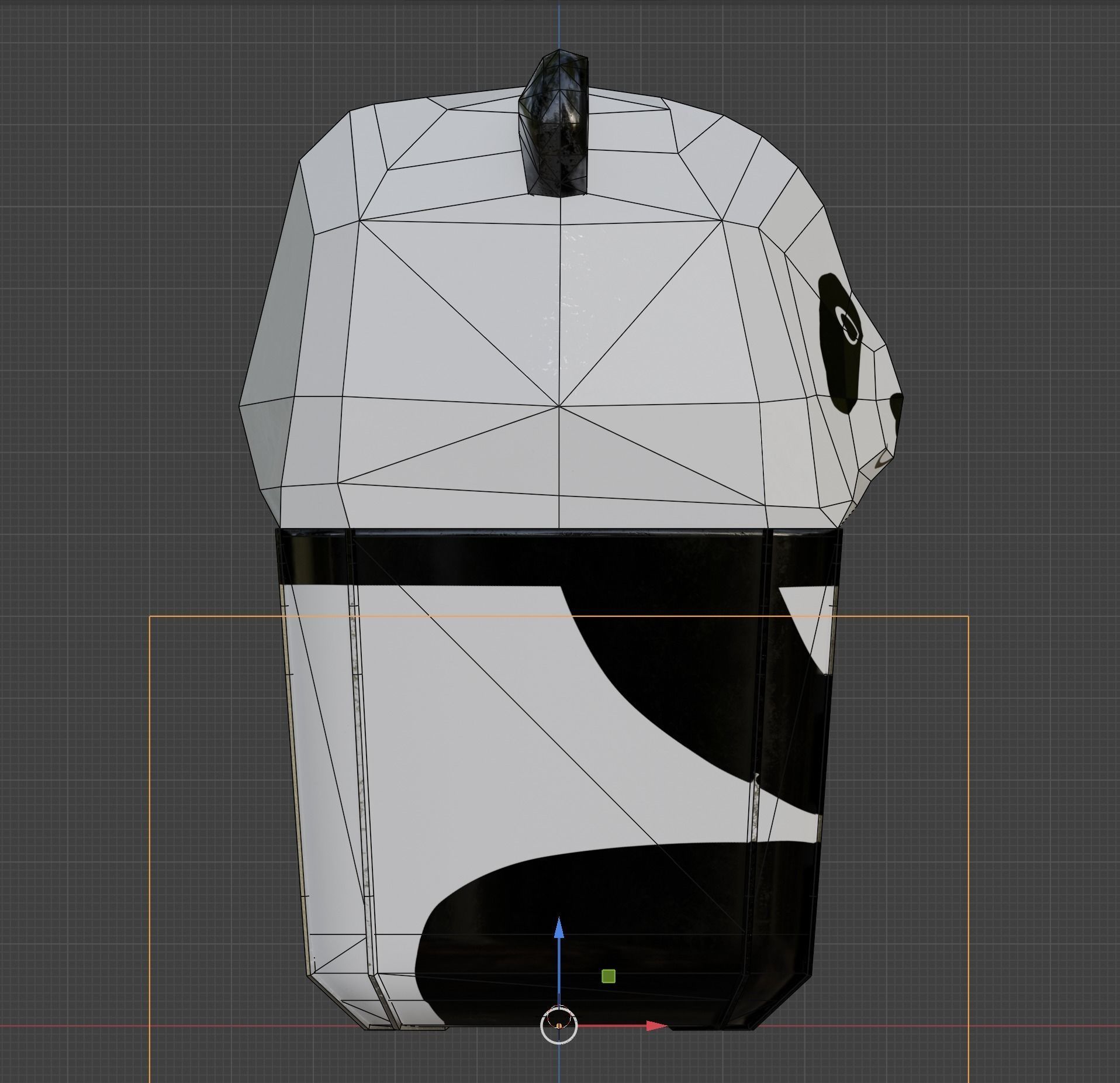 Panda Trash Can Low poly 3D model_14