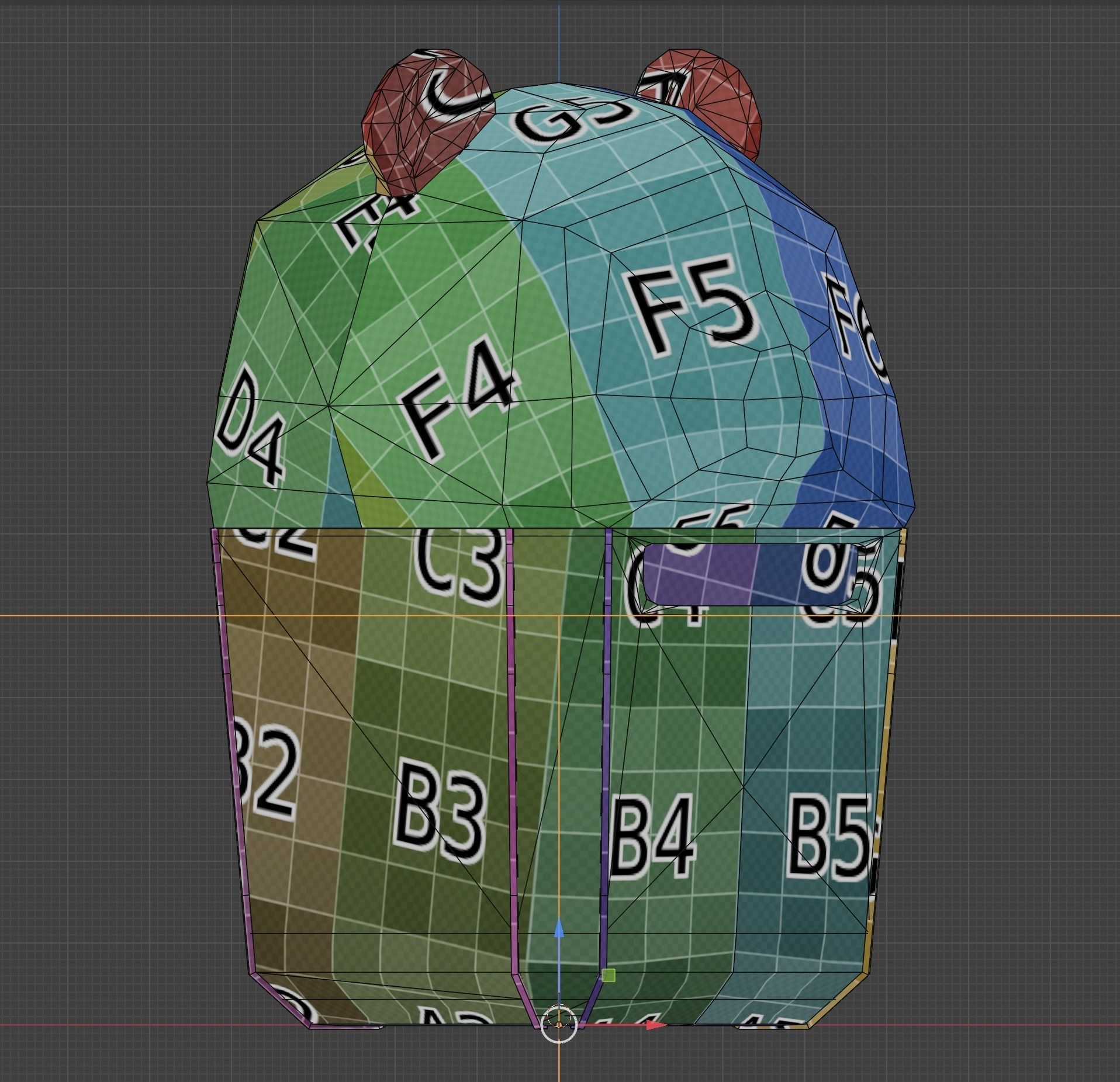 Panda Trash Can Low poly 3D model_32