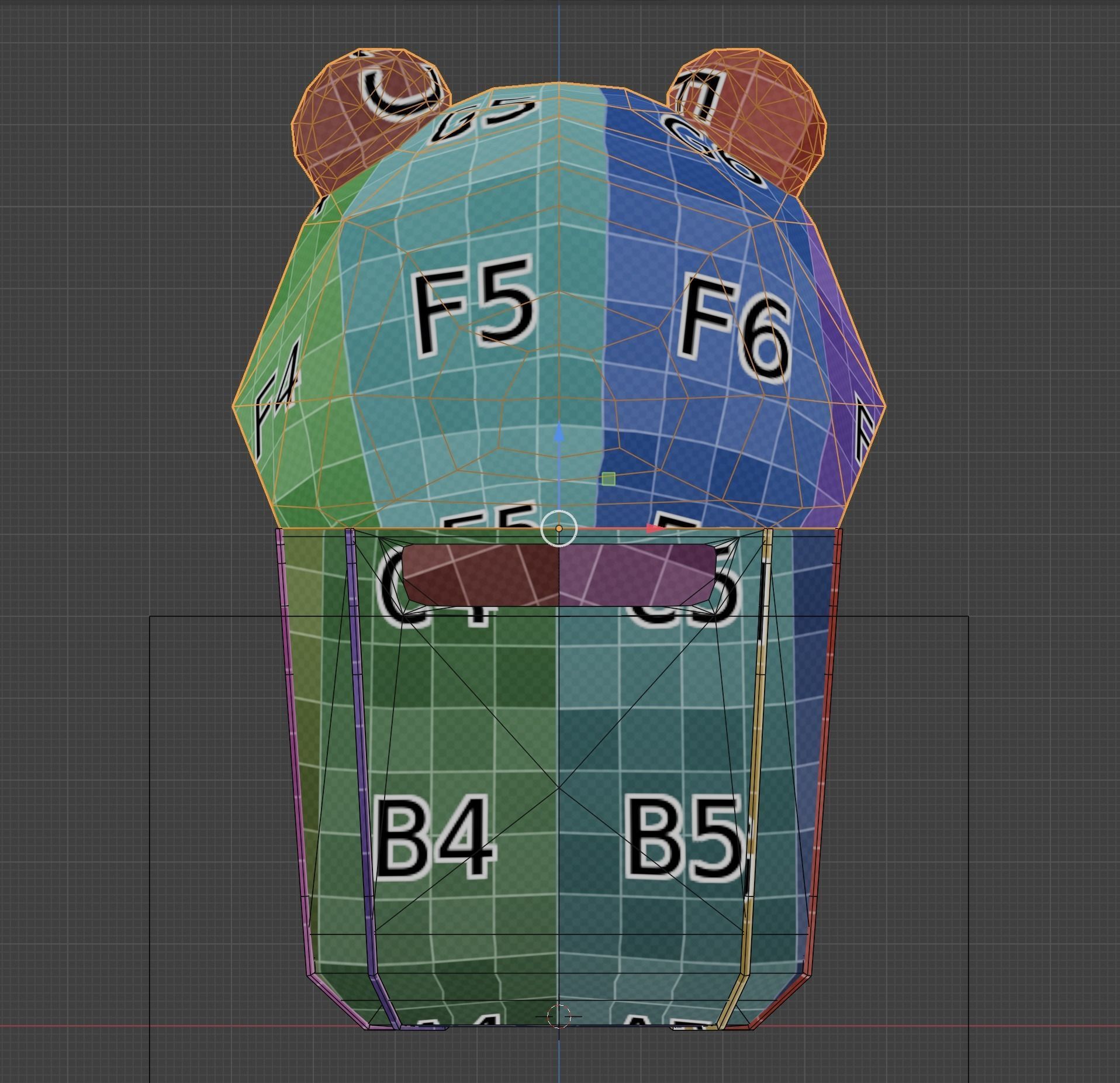 Panda Trash Can Low poly 3D model_30