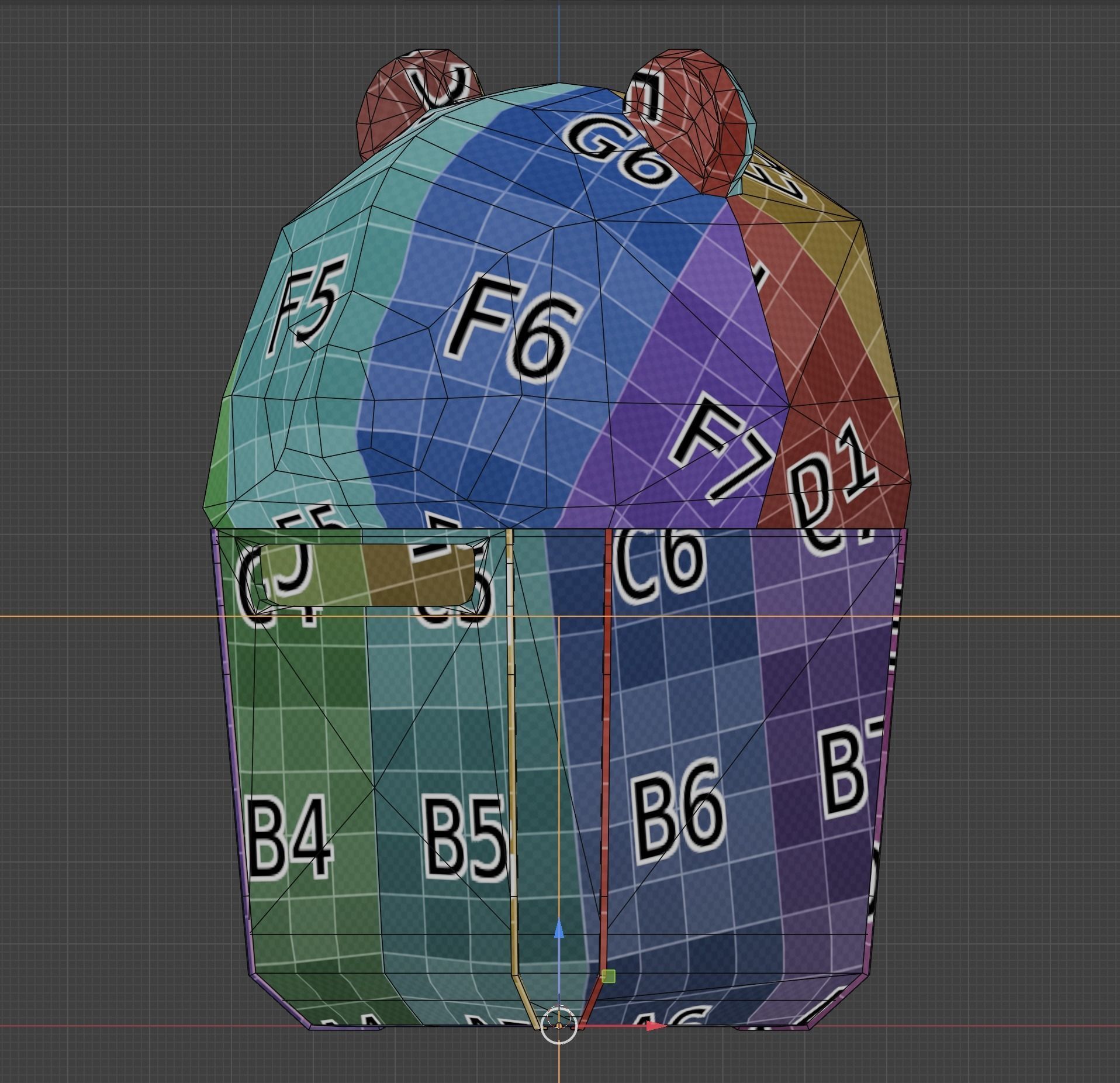 Panda Trash Can Low poly 3D model_38