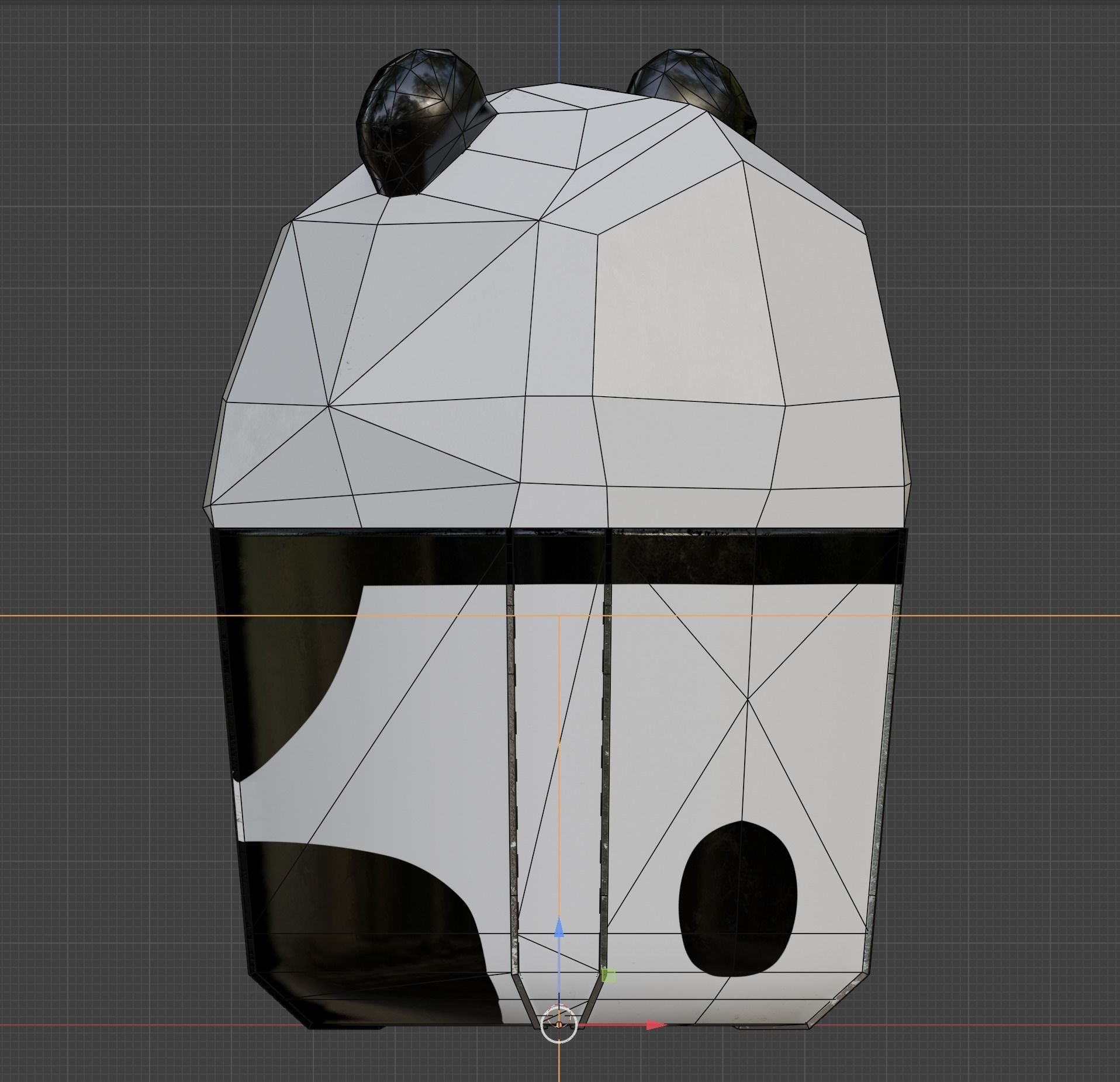 Panda Trash Can Low poly 3D model_17