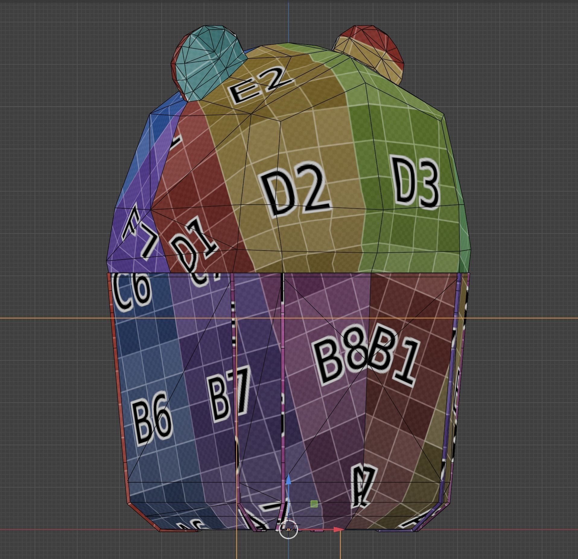 Panda Trash Can Low poly 3D model_36