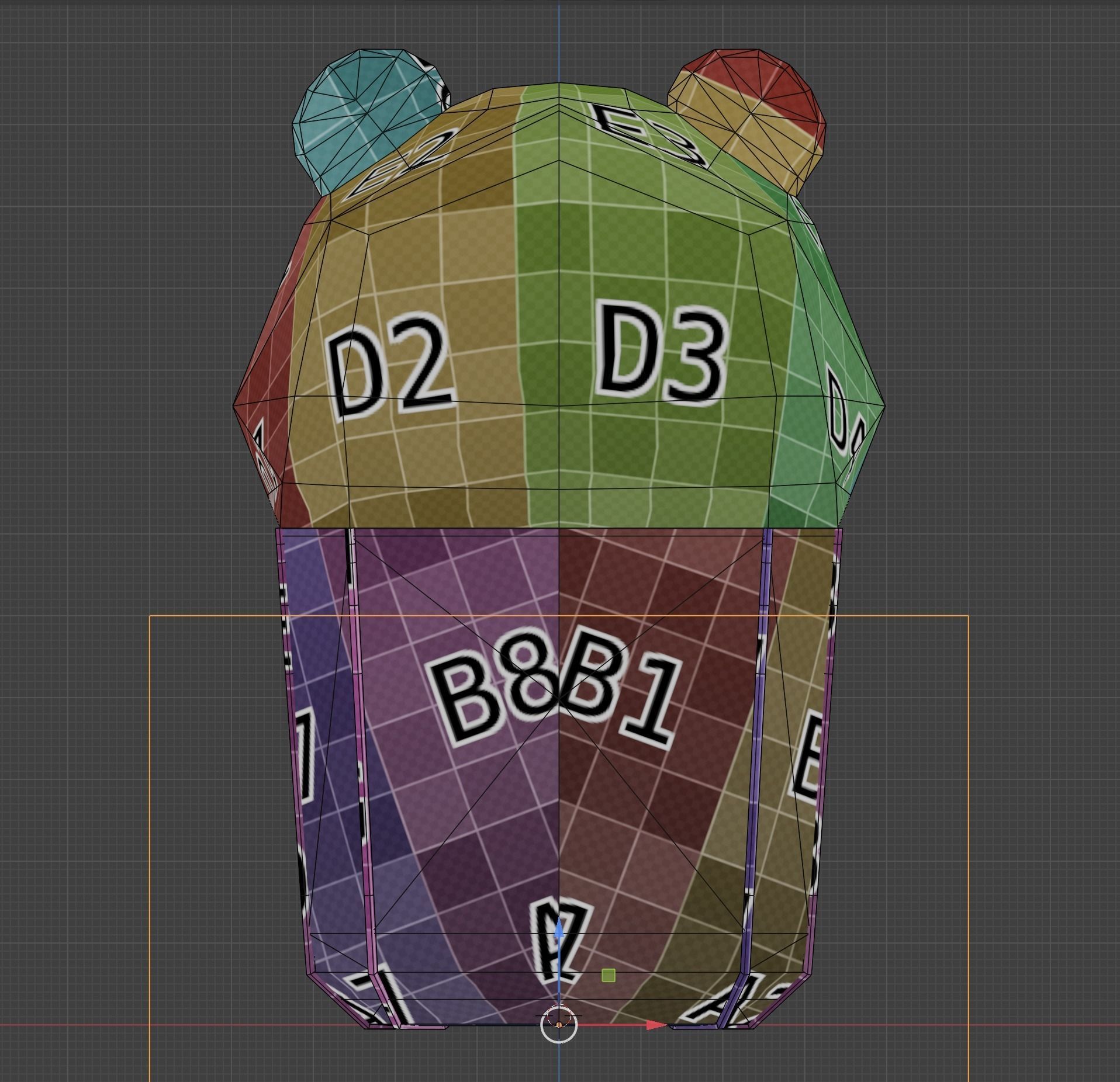 Panda Trash Can Low poly 3D model_35