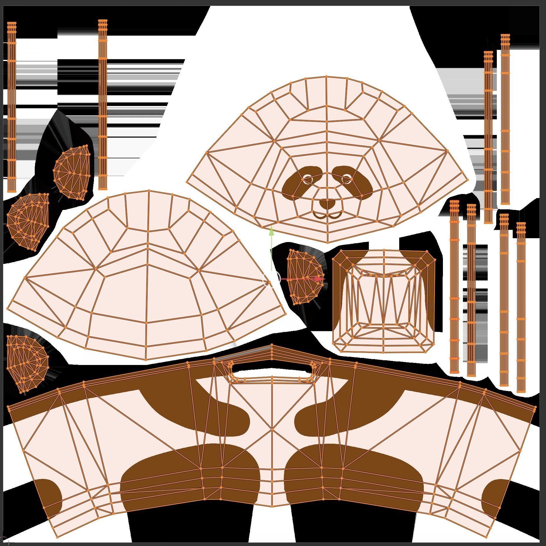 Panda Trash Can Low poly 3D model_40