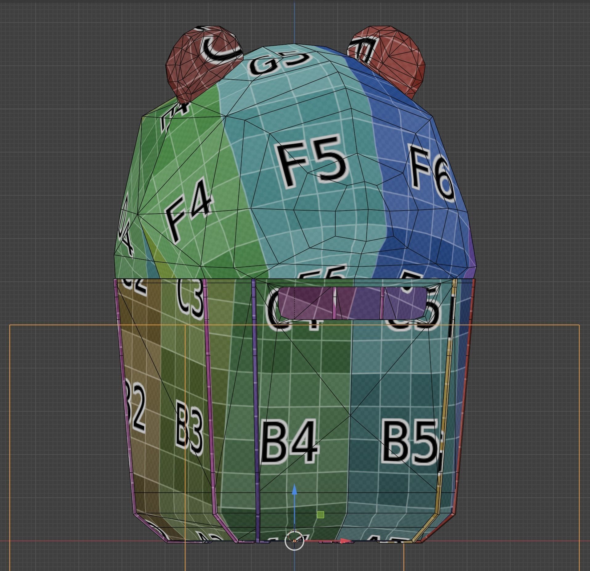 Panda Trash Can Low poly 3D model_31