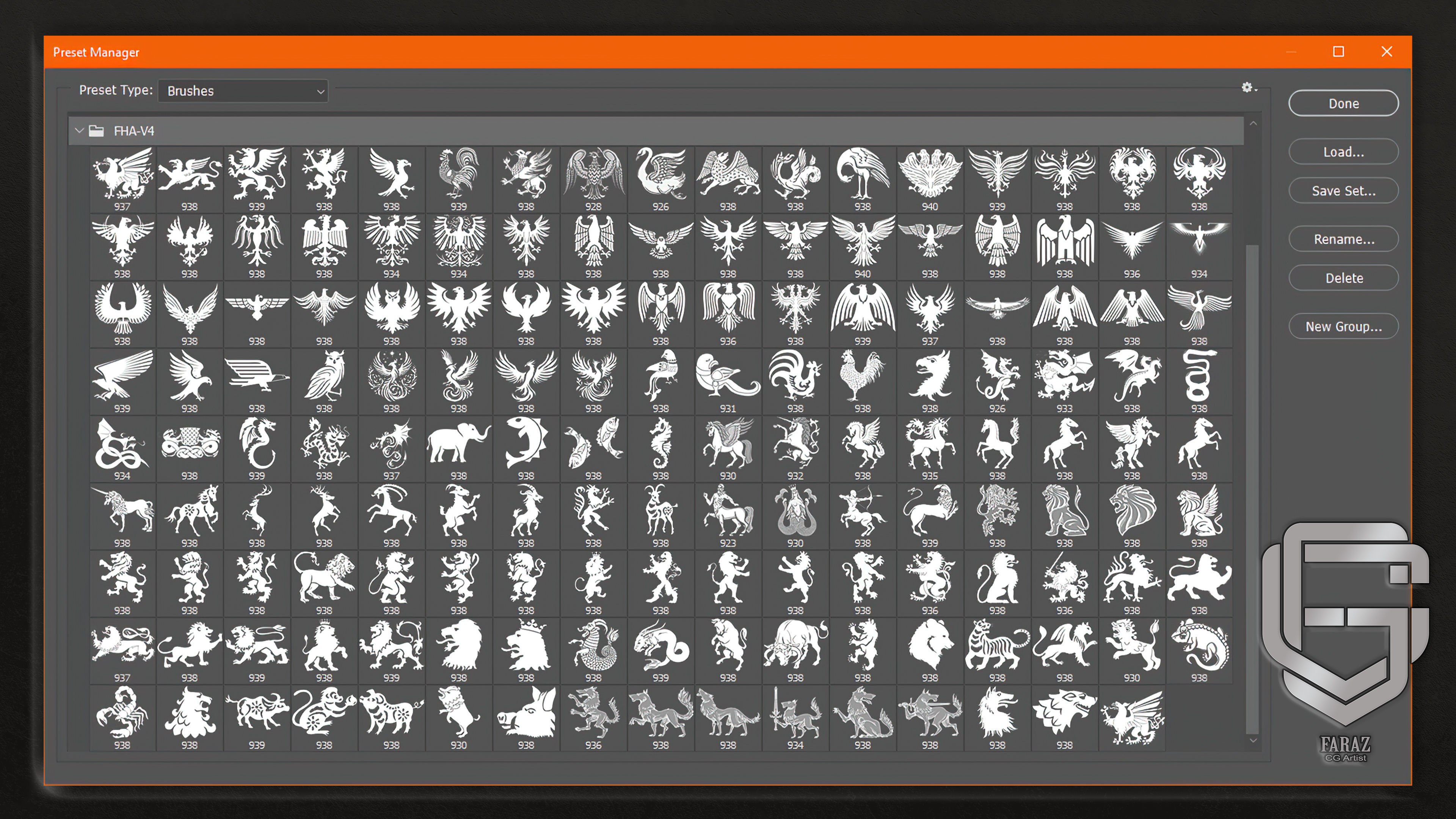 150 Heraldic Animals Symbols V4 3D model_12