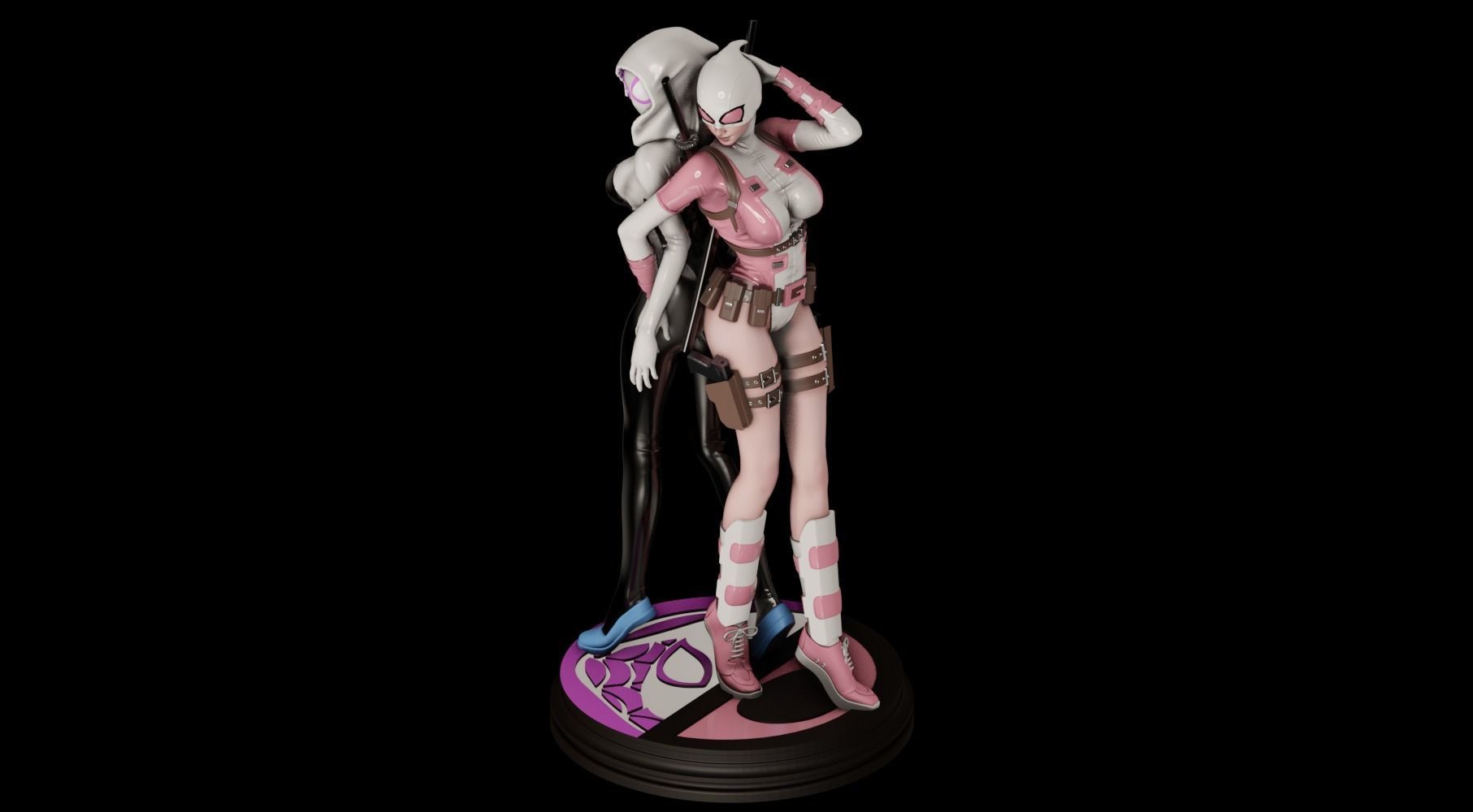 SpiderGwen X GwenPool - 1TO10 STL FILE 3D PRINT MODEL 3D print model_4
