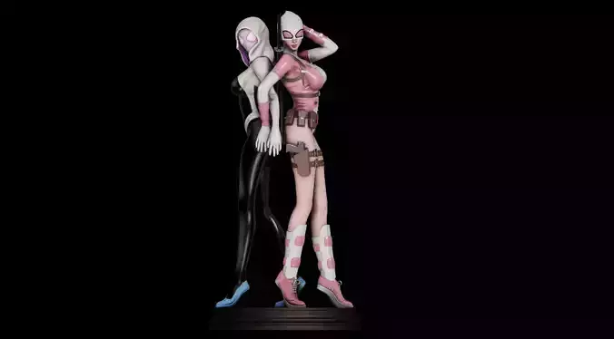 SpiderGwen X GwenPool - 1TO10 STL FILE 3D PRINT MODEL 3D print model
