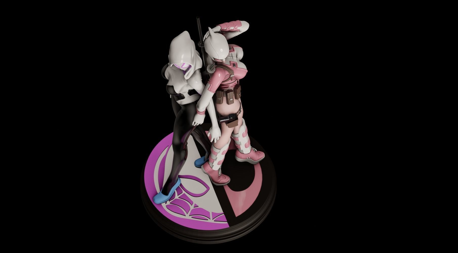 SpiderGwen X GwenPool - 1TO10 STL FILE 3D PRINT MODEL 3D print model_5