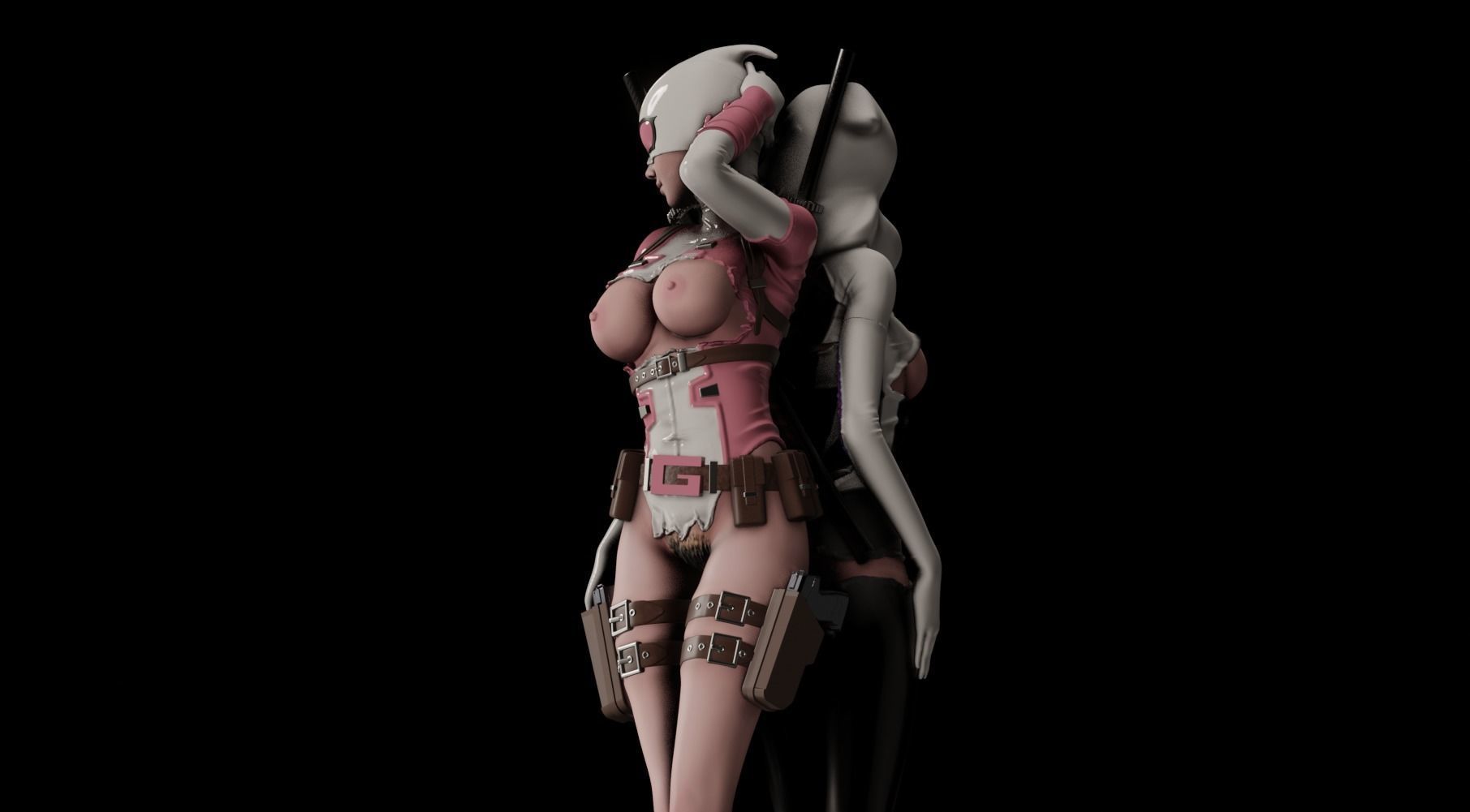 SpiderGwen X GwenPool - 1TO10 STL FILE 3D PRINT MODEL 3D print model_12