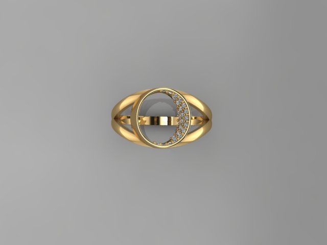 CIRCLE OVAL RING 3D print model_3