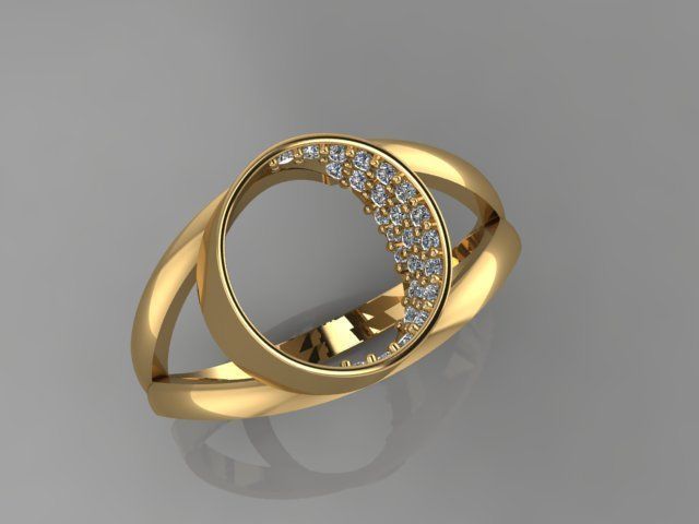 CIRCLE OVAL RING 3D print model_7