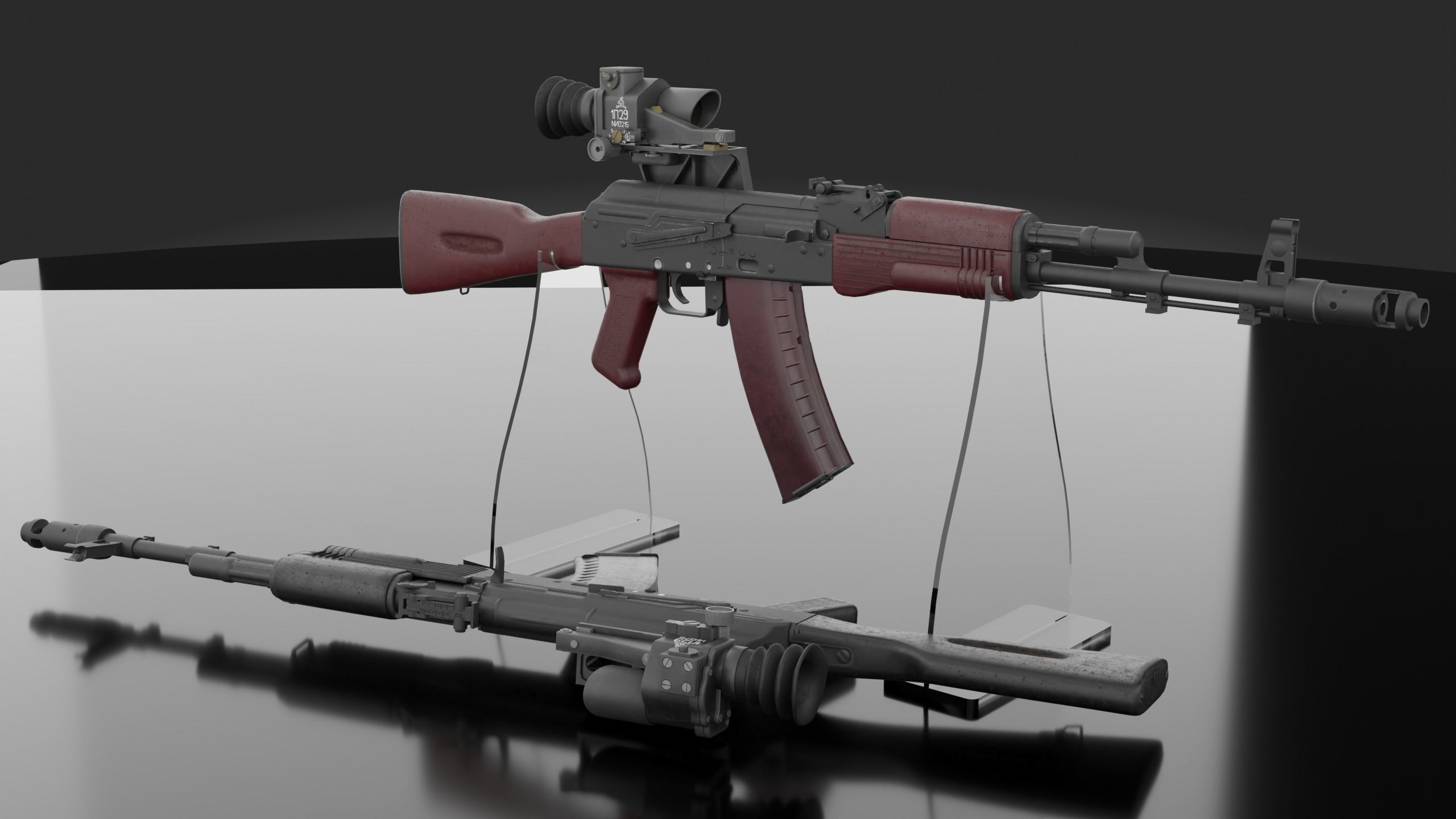 AK-74 Pack - game asset Low-poly 3D model_5