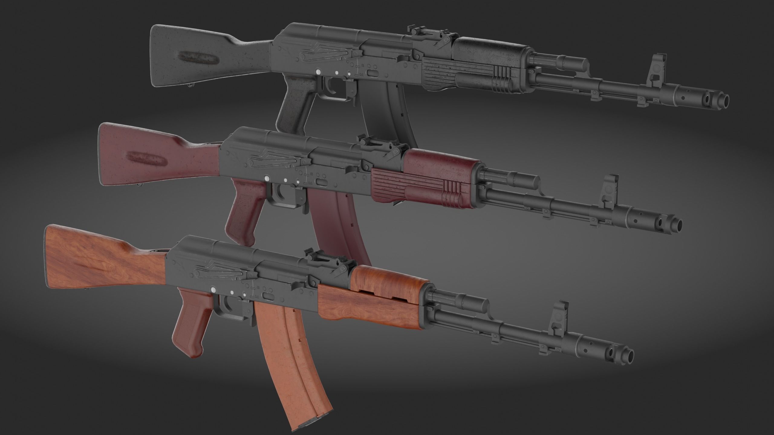 AK-74 Pack - game asset Low-poly 3D model_10