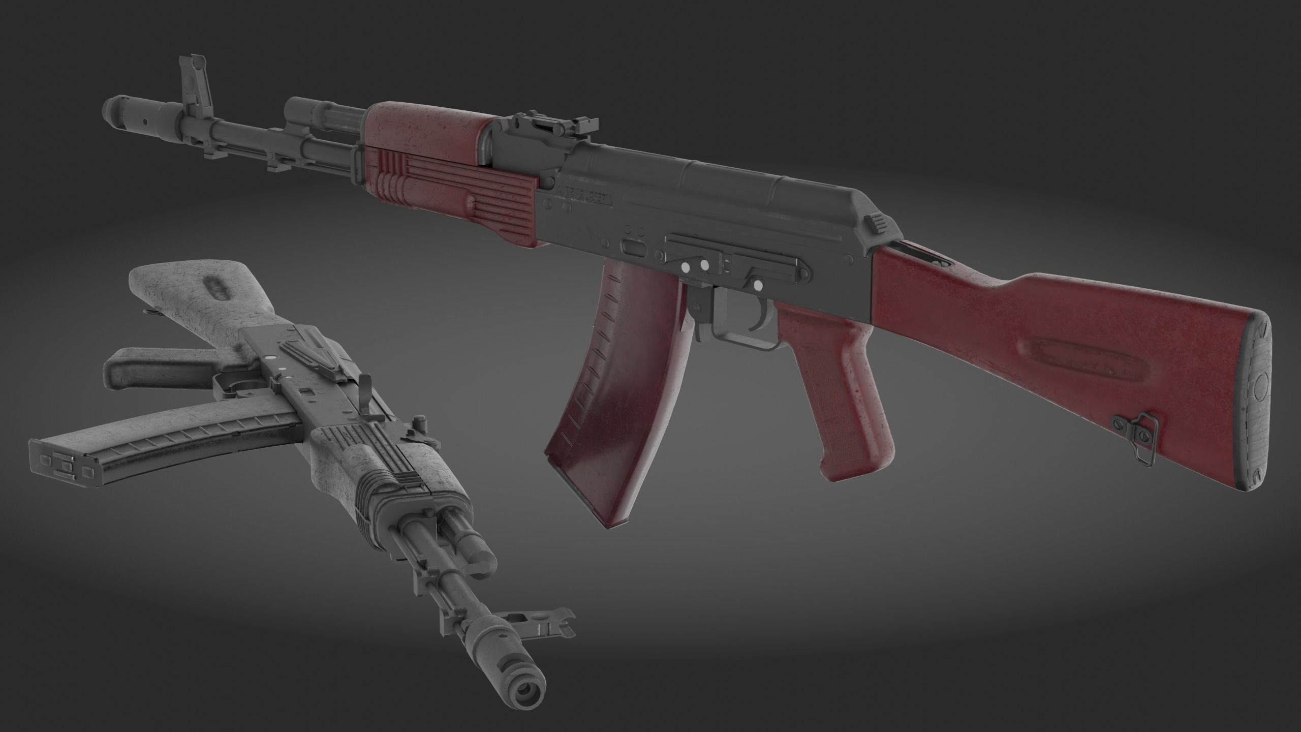 AK-74 Pack - game asset Low-poly 3D model_11